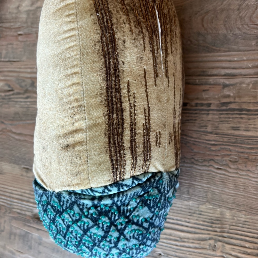 Decorative John Derian Acorn Pillows- Turquoise and Yellow x2 - Picture 5 of 5